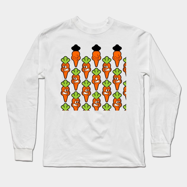 Cute Carrot Pattern Long Sleeve T-Shirt by Pris25